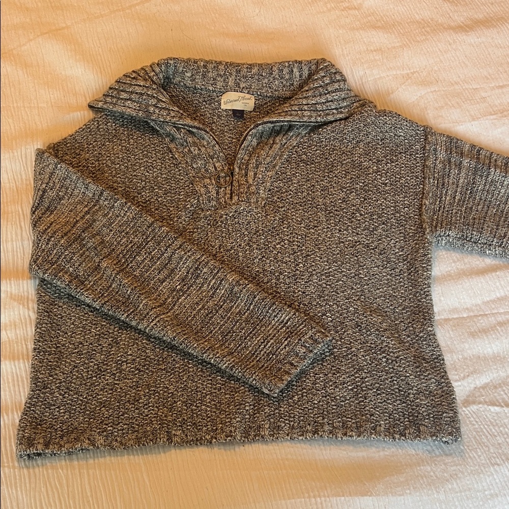 Gray Half-Zip Sweater
